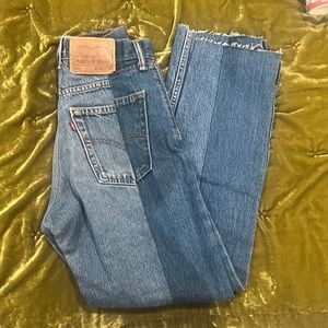 Levi’s Women’s Jeans two tone straight leg cut off W31 L32